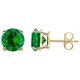 thumbnail image 1 of Aros 14k Yellow Gold Plated Over Sterling Silver 3 Ct Round Created Emerald, 1 of 3