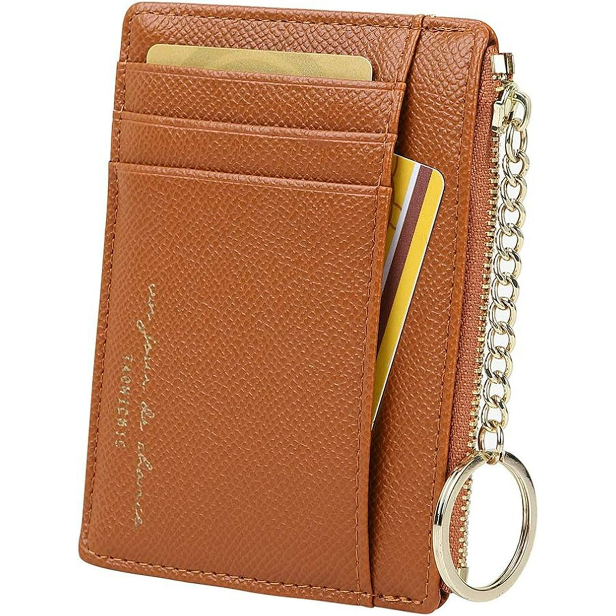 Veat00l - Bolsa De Tarjetas De Bolsillo Para 8 Tarjetas, Minimalista, Billetera De Diseño Ultradelgado, Con Llavero