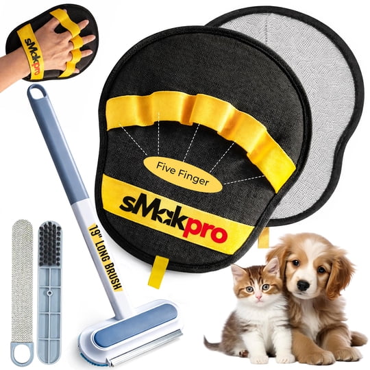 Set Smakpro De Cepillo Y Guantes Para Quitar Pelo De Mascotas De 19