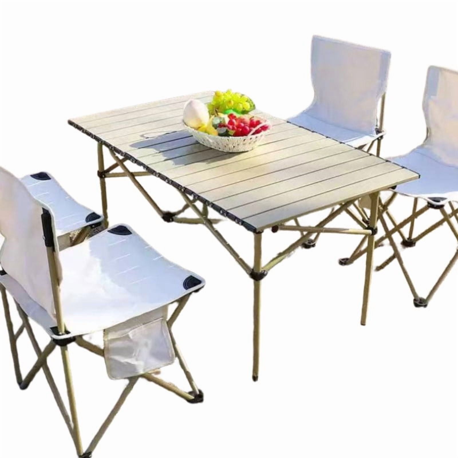 Babyluna - Set Comedor Camping Para 4 Personas Incluye Mesa Y 4 Sillas