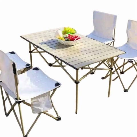 Babyluna - Set Comedor Camping Para 4 Personas Incluye Mesa Y 4 Sillas