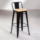 thumbnail image 1 of Taburete Tolix De Madera 66cm Con Respaldo Venhouse Negro, 1 of 10