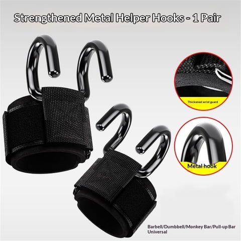 Xusx111 - Ganchos De Levantamiento De Pesas (Par), Ganchos De Correa De Muñeca Para Levantamiento De Pesas, Correas De Levantamiento De Gimnasio Ajustables Para Hombres Y Mujeres Gancho Para Tirones,