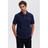 Fashionspark - Polera Hombre Piqué Básica Lisa Azul Marino - Lll