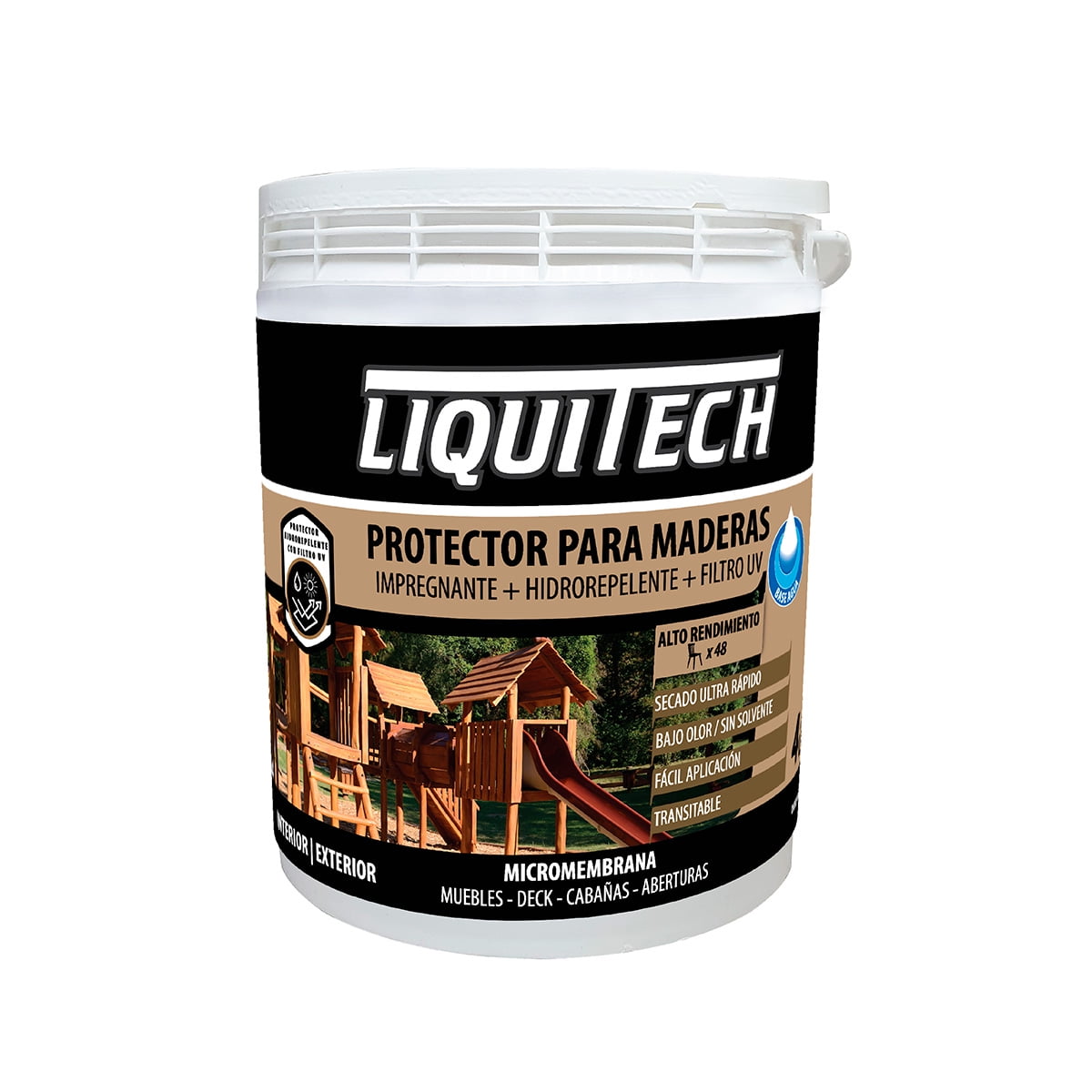 Protector Para Maderas Micromembrana 4lt. Cristal - Liquitech