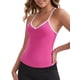 thumbnail image 4 of INSPIRE CHIC Camiseta de Tirantes de Mujer con Cuello en V, Tirantes Finos, Ajuste Ceñido, Elástica, Recortada, Atlética, M Rojo Rosado, 4 of 6