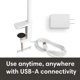 thumbnail image 5 of Lámpara de escritorio Flexible LED USB Blanca 67 cm Reliable, 5 of 7