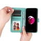 thumbnail image 3 of Funda tipo cartera FOXDOCK para iPhone SE 2020 , diseño girasol en relieve, cuero PU, cierre magnético, soporte y tarjetero, 3 of 5