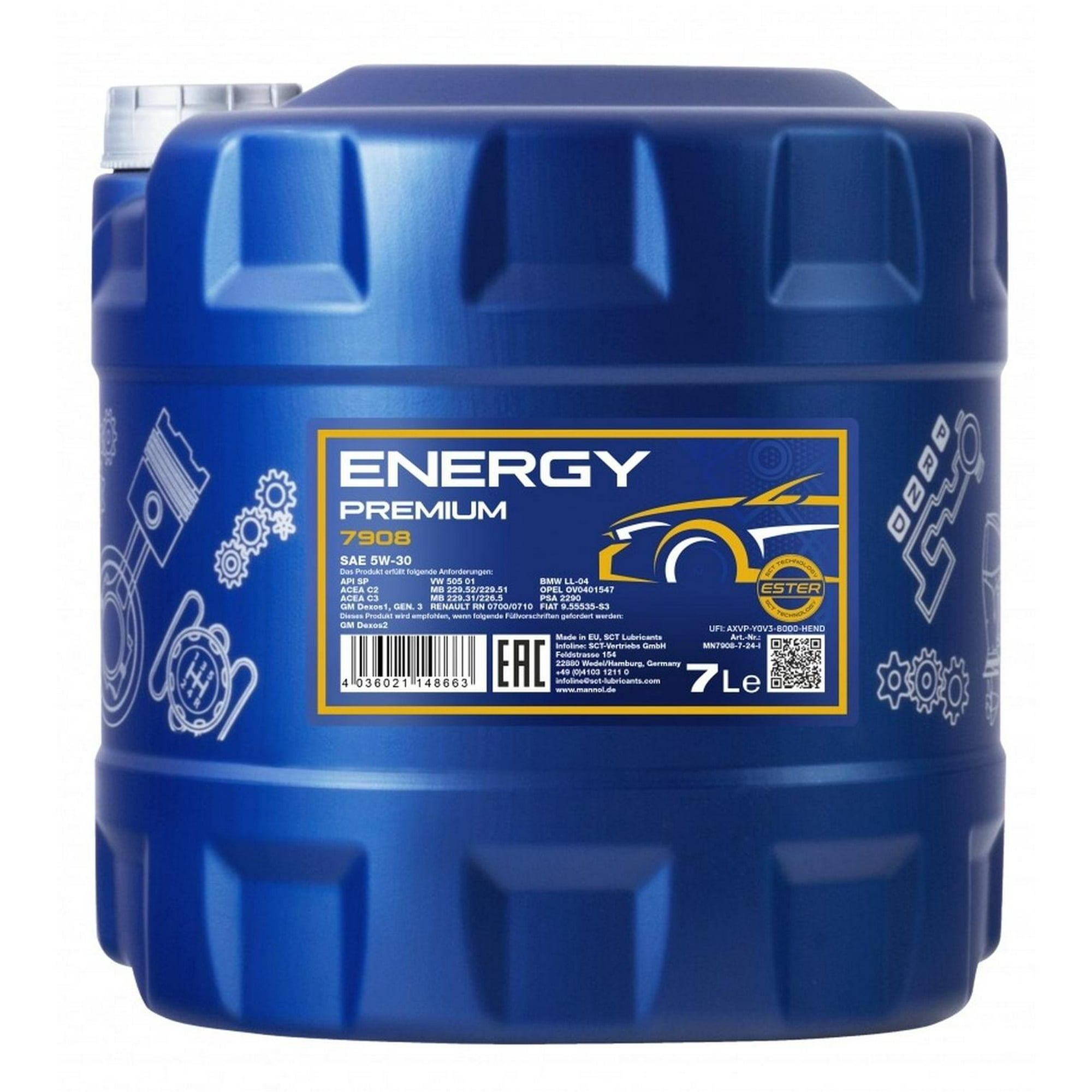Aceite De Motor Energy Premium 5w30 Mannol 7lts Sintético