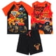 thumbnail image 1 of Monster Jam Grave Digger El Toro Loco Megalodon para niños pequeños, Mix N' Match, camiseta deportiva sin mangas, pantalones cortos de felpa francesa, conjunto de 3 piezas naranja/negro 4T, 1 of 7