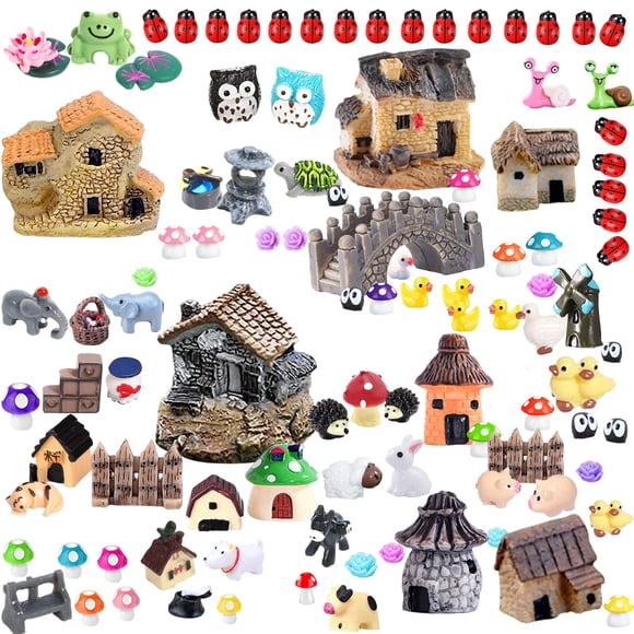 Kit de accesorios para jardín de hadas en miniatura Homlone, 105 piezas