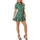 thumbnail image 2 of INSPIRE CHIC Vestido con Volantes para Mujer Verano Chifón Cuello con Lazo Manga Corta Abullonada Vestido Estampado Floral XS Verde Blanco, 2 of 5