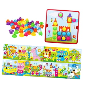 Bothyi - Mosaico Pegboard Juguetes Educativos Con Clavijas Para Niños De 2 3 4 Años Niños Pequeños Estilo C