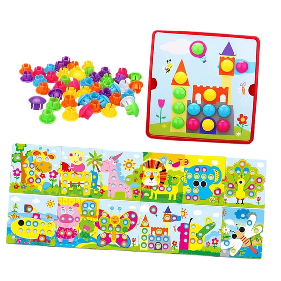 Mosaico Pegboard Juguetes Educativos Con Clavijas Para Niños De 2 3 4 Años Niños Pequeños Estilo C