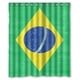 thumbnail image 1 of Cortina de ducha con la bandera de Brasil y fondo de Orden y Progreso, juego de cortina de baño con ganchos, tamaño 60 x 72 pulgadas, 1 of 3
