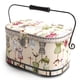 thumbnail image 1 of Cesta de costura Dritz ovalada grande con mango de metal con estampado vintage, 1 of 4