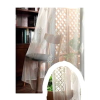 Genérico - Juego De Visillos Hojas Blancas 140X230 Cm 2 Paños