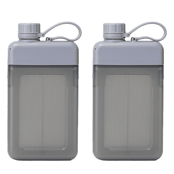 Frasco de plástico para licor, botella de agua plana, botellas cuadradas, frasco de viaje, taza de viaje portátil