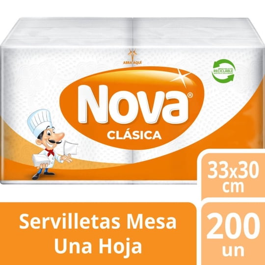 Servilletas Mesa 33x33 Cm 200 Un Nova