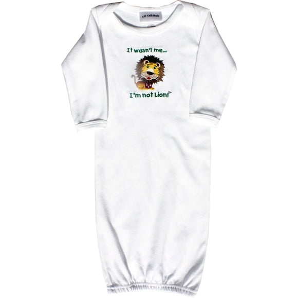 Gown de manga larga para bebé Lil' Cub Hub León blanco 3-6 meses