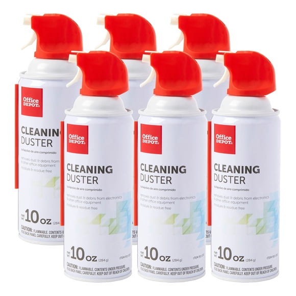 Cleaning Duster Office Depot, aire comprimido enlatado, 300 ml, paquete de 6