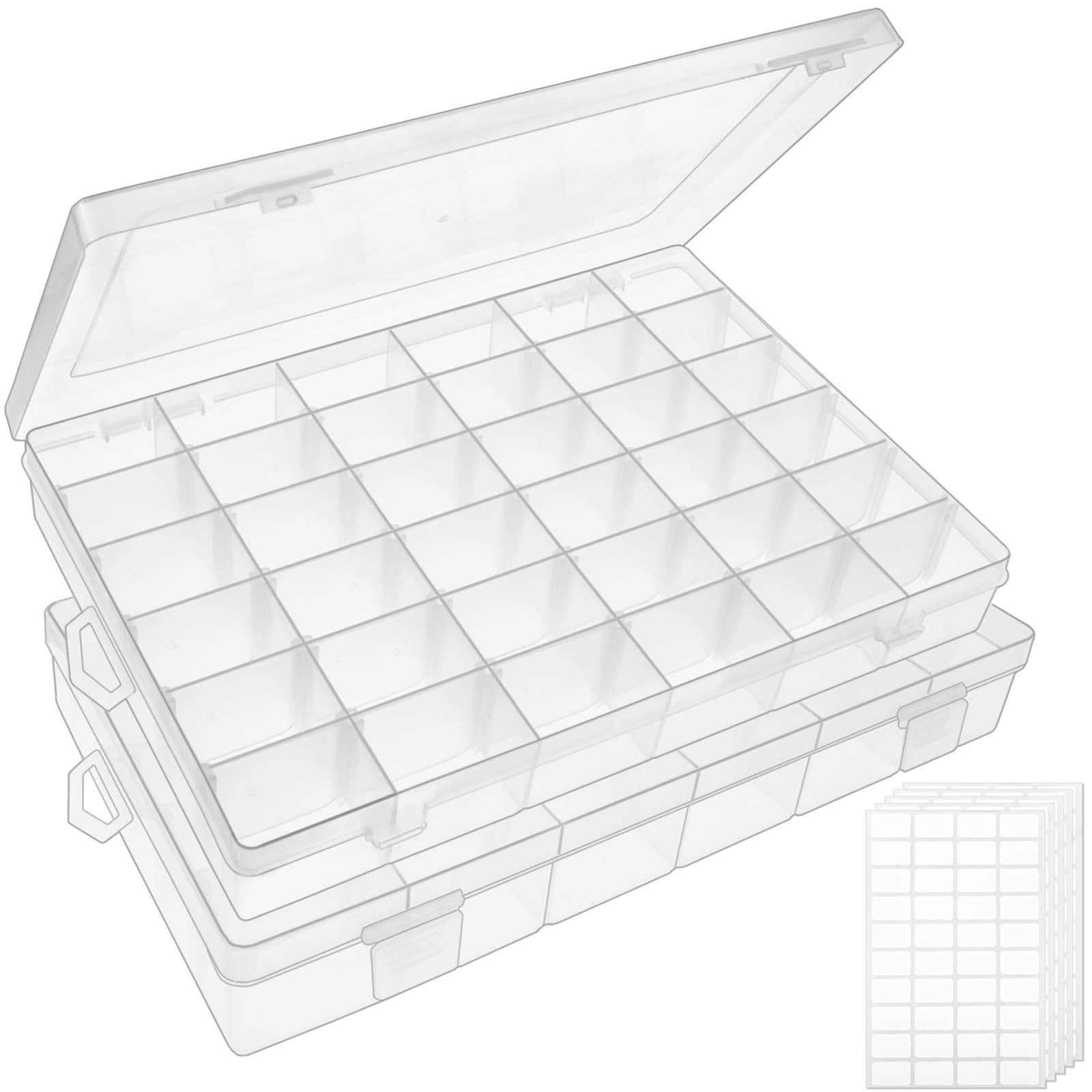 Outuxed - Contenedor Organizador De Plástico 36 Rejillas Paquete De 2