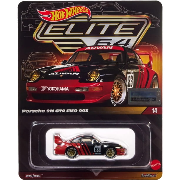 Auto Hot Wheels fundido a presión Porsche 911 GT2 EVO 993 Elite 64