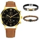 thumbnail image 4 of 3pcs/set Men's Casual Analog Watch And Classic Bracelets Set (1 Watch+2 Bracelets), 4 of 5