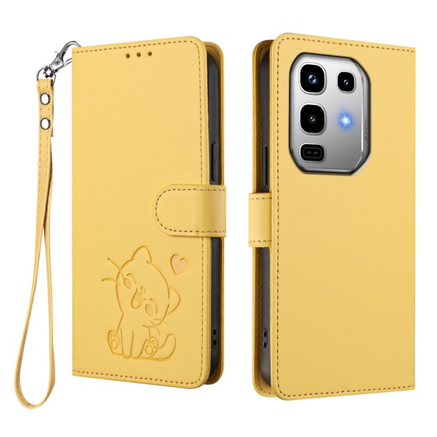 Infinix Note 50 Pro 4G Funda Billetera con Ranuras para Tarjetas, Amarillo