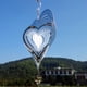 thumbnail image 3 of Wind Spinner DJUAN de acero inoxidable reflectante en forma de corazón, 3 of 6