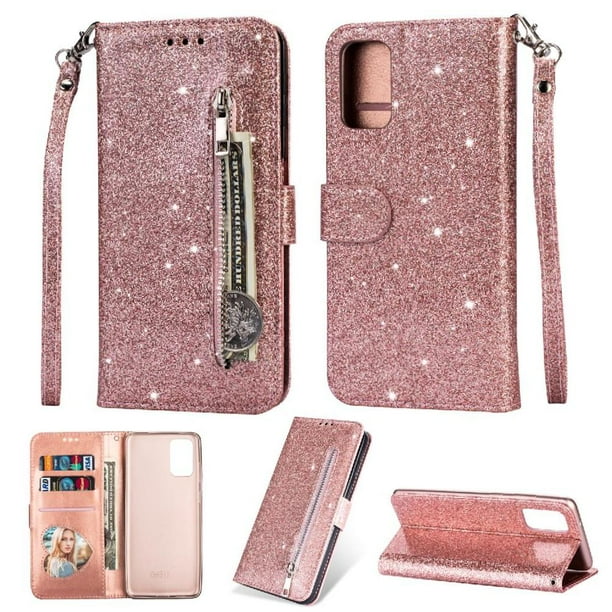 Funda para FOXDOCK Elegante funda Samsung Galaxy A23 5G Glitter con cremallera-Ideal para el uso diario