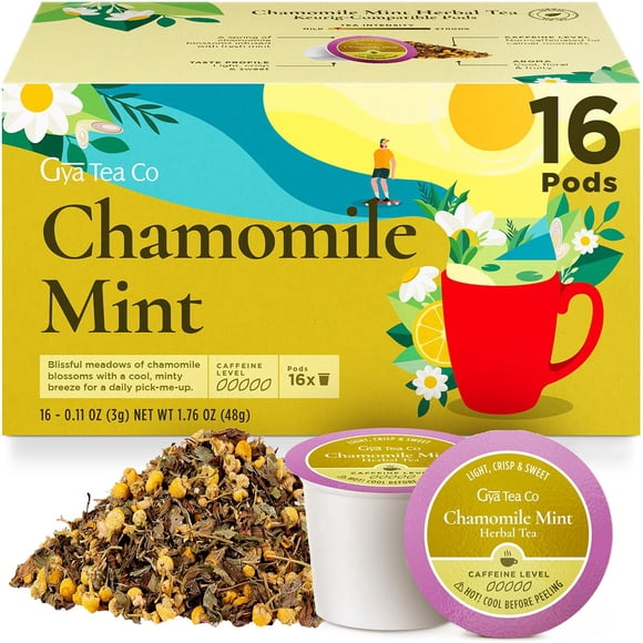 Cápsulas de té Gya Tea Co Manzanilla y Menta 16 uds Descafeinado