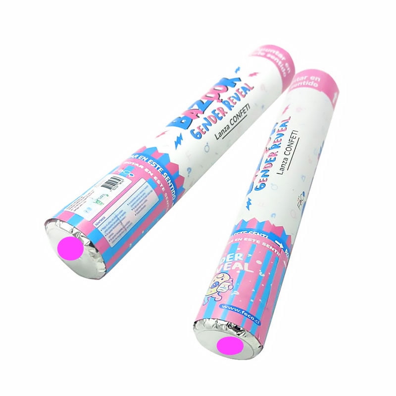 Oem - Pack 2 Lanza Confeti Polvo De Gender Reveal Niña - Rosa