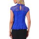 thumbnail image 3 of INSPIRE CHIC Blusa de Encaje Floral de Ganchillo con Cuello Redondo sin Mangas Peplum para Mujer XL Azul Real, 3 of 6