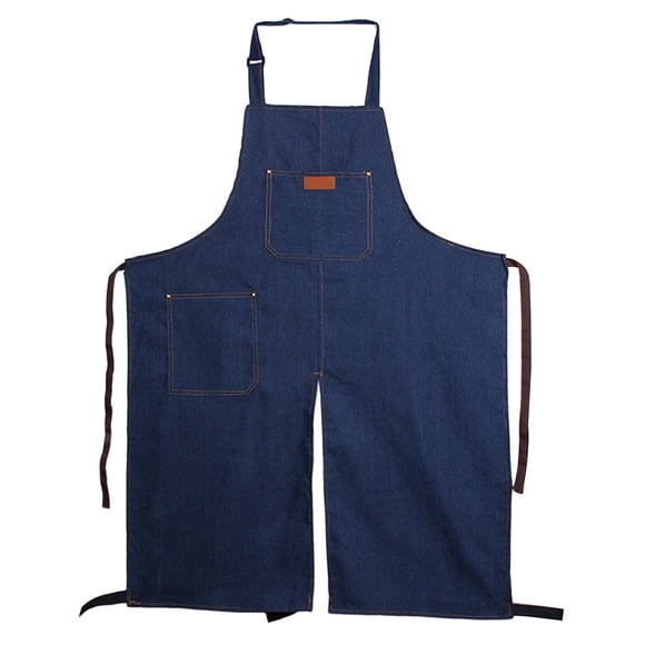 Delantal de mezclilla con pierna dividida de cerámica de moda, cómodo y ligero, con cuello ajustable para hombres y mujeres, para modelado de jardín,