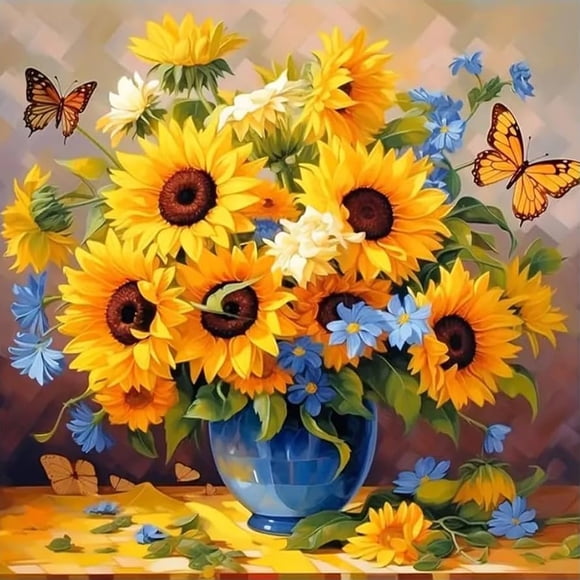 Kit de Pintura por Números DYAIANGMU 40 cm Girasol para Adultos