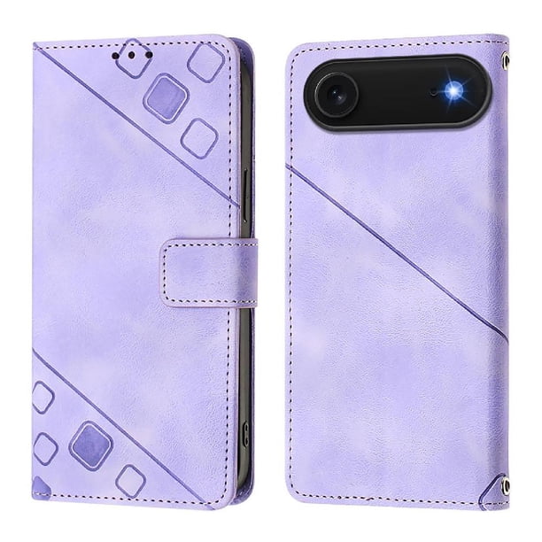 Funda Cartera para iPhone 17 Air con Soporte y Ranuras, Resistente a Golpes y Rayones Morado
