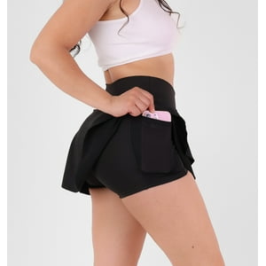 Flix Spa - Falda Short Deportiva Mujer Suplex Peruana Bolsillo Gym