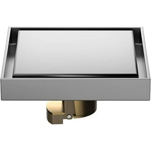 Veat00L - Drenaje De Piso En Acero Inoxidable Para El Hogar - Cuadrado - Anti-Obstrucción Y Desodorante - Con Funda Invisible Extraíble Y Doble Núcleo De Drenaje - Ideal Para Cocinas, Baños Y Aseos (10X10Cm)