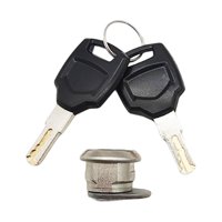 Magideal - Cilindro De Cerradura Trasera Para Motocicleta Fijación Para Maleta Trasera Kit De Llave Con Cilindro Metálico Compacto E Instalación Fácil Para Usuar Plano De 23 Mm De Largo