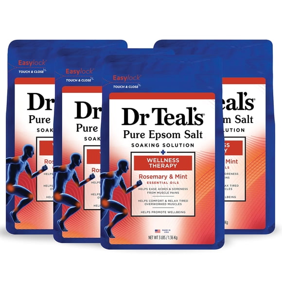 Epsom Salt Soak Dr. Teal's Wellness Therapy, 1,36 kg (paquete de 4)