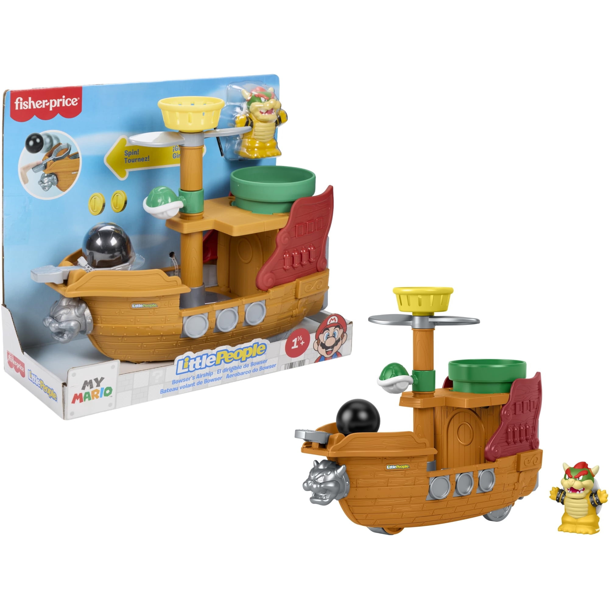 Juguete Para Niños Pequeños Fisher-price Little People My Mario Bowser's Airship
