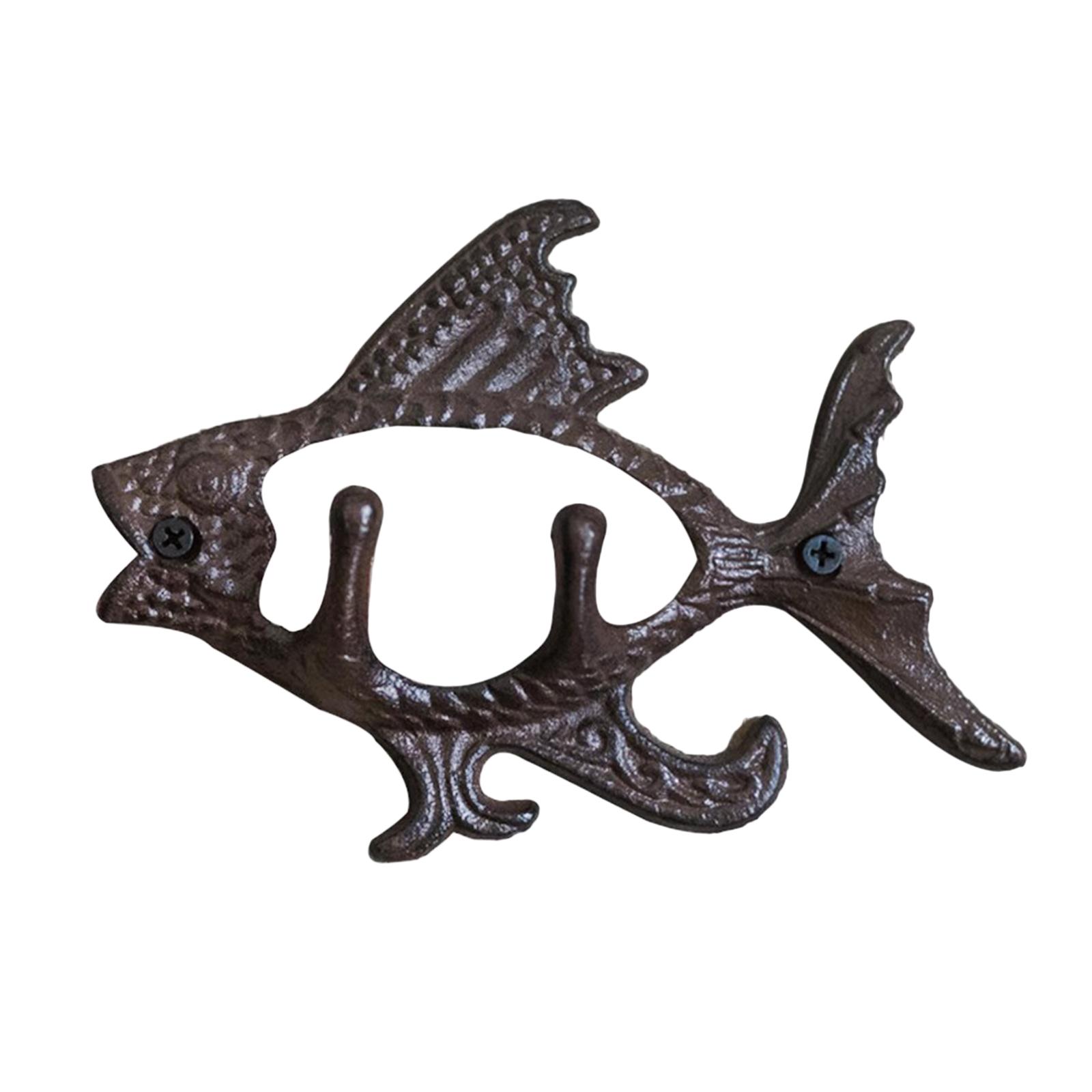 Magideal - Colgador De Pared De Pescado Para Decoración Del Hogar, Escultura De Animal Montada En Molde, Soporte Para Sombrero, Ganchos Para Porche, Apartamento,