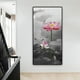 thumbnail image 2 of 1pc Canvas Oil Painting, Ink Style Pond And Pink Lotus, Hanging Wall Art, For Vertical Panoramic Entrance Home Decoration Painting, No Frame, 2 of 4