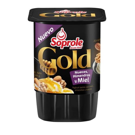 Yoghurt Batido Gold Con Trozos De Frutos Secos Y Miel 165 g Soprole