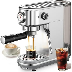 Cafetera Espresso Atatix Con Espumador De Leche, 20 Bar, Color Plateado