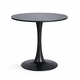 thumbnail image 2 of Mesa Redonda Negra 80x74 Cm Minimalista Base Metalica, 2 of 8