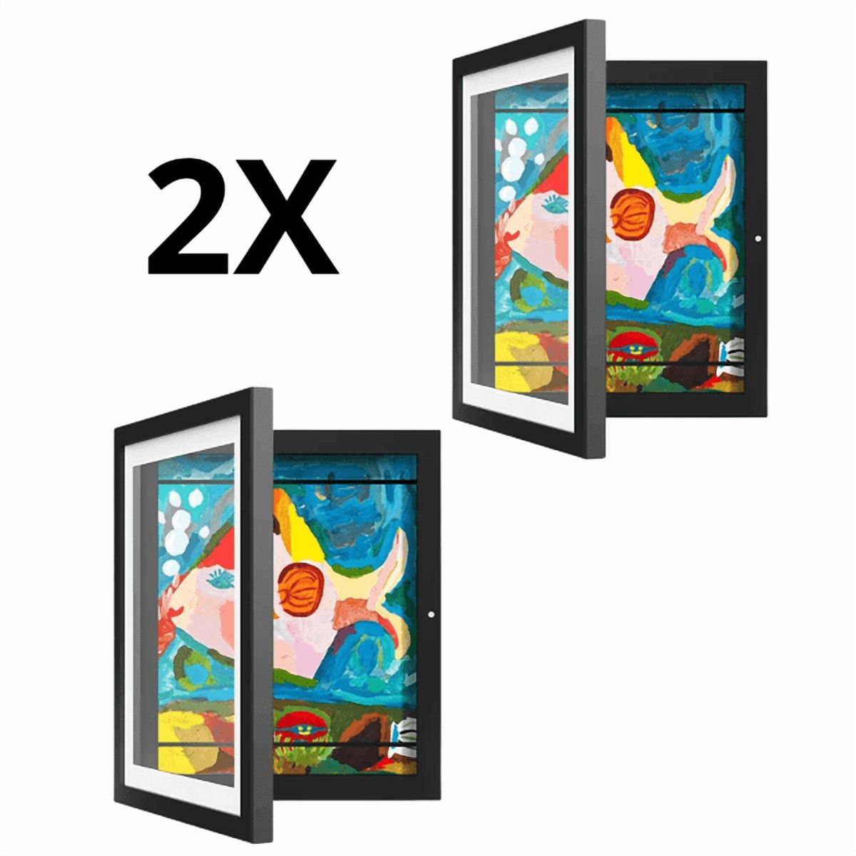 Estilodomus - Set 2 Cuadros Marcos Para Arte Infantil - Negro