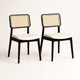 thumbnail image 1 of Pack de 2 Sillas de Comedor con Respaldo de Ratán y Asiento Tapizado - Beige, 1 of 7