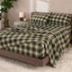 thumbnail image 2 of Juego de Sábanas Bare Home Twin XL Franela de Algodón a Cuadros Verde, 2 of 9